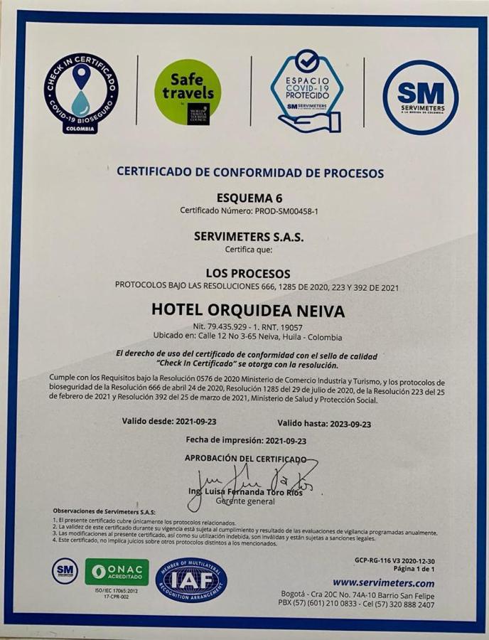 Hotel Orquidea Neiva Neiva  Eksteriør billede